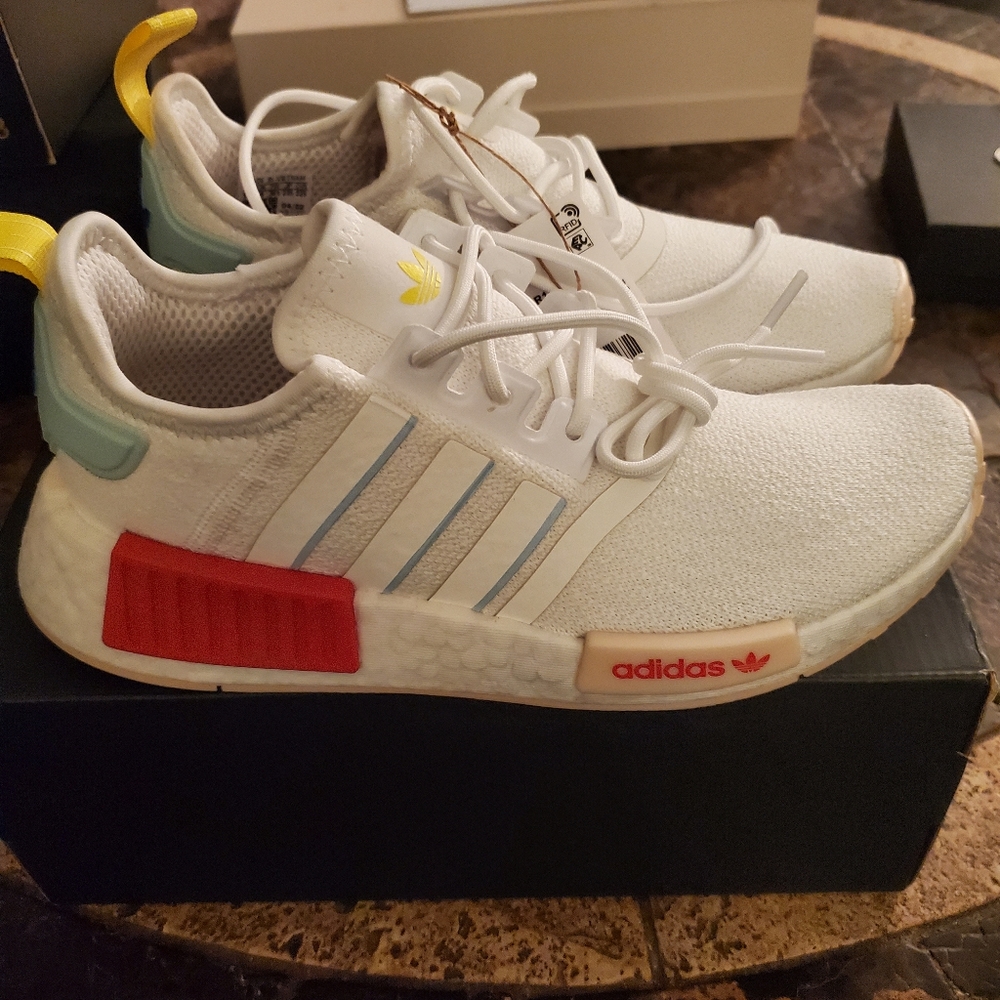 Adidas NMB R1 Womens Sneakers  Orginal White Rose Pink Teal  Limited Edition - Picture 4 of 12